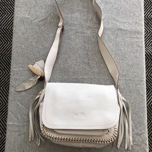 White pebbled leather Coach bag